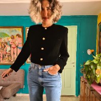 ג'קט קטיפה שחור L/XL