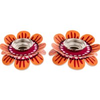 פמוטים לשבת דגם פרח גבוה כתום-ורוד