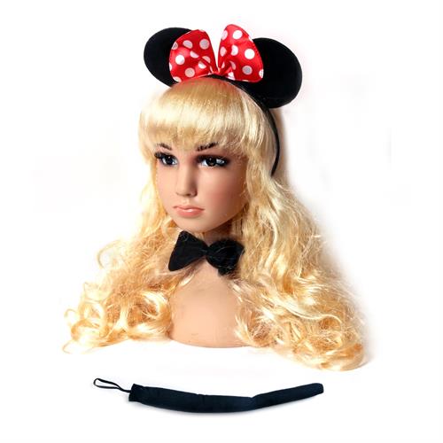 סט עכברה קשת +פפיון+זנב