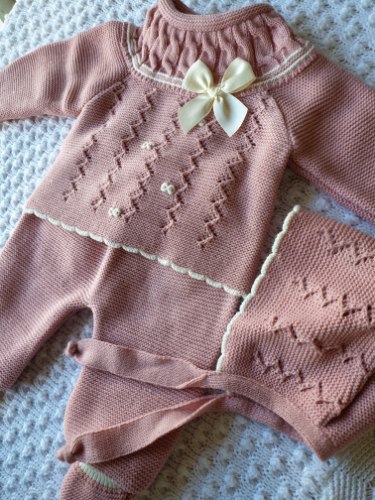 סט סרוג אנג'ל - ורוד