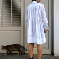 שמלת BOW כותנה לבנה