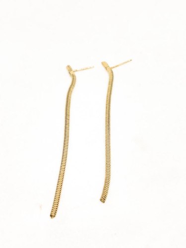 עגילי נחש ארוך זהב