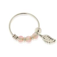 עגיל הליקס זהב נוצה אמיתי עם אבני אופל צבע לבחירה