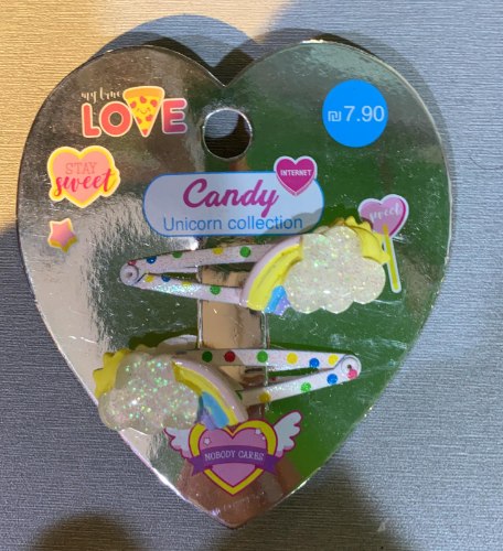 candy זוג סיכות קשת בענן