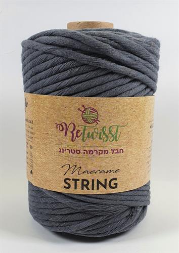 חוט מקרמה סינגל סטרינג 5 מ"מ 90 מ' - כחול מעושן