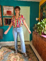 ג'ינס כחול משופשף מידה S