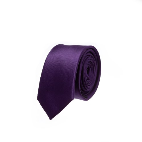 עניבה חלקה סגול חציל כהה