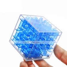 קוביית מבוך תלת מימד כחול