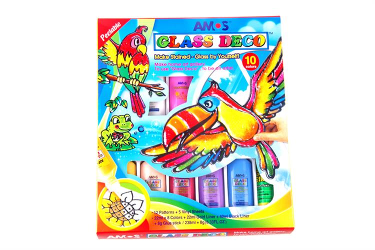 צבעי חלון  AMOS סט 10 גוונים 22 מ"ל