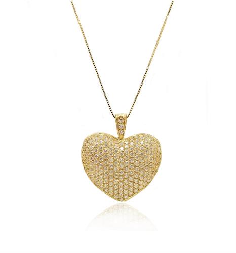 שרשרת פאווה זהב 14 קראט משובצת זרקונים