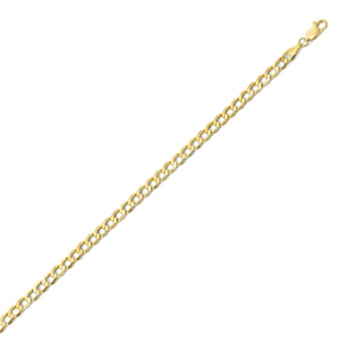 צמיד זהב - צמיד חוליות קארב 4.45 ממ רוחב -  18.0 סמ אורך