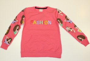 טוניקה בנות הדפס שרוול פוקסיה