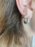 עגילי חישוק עבה כסף קטן