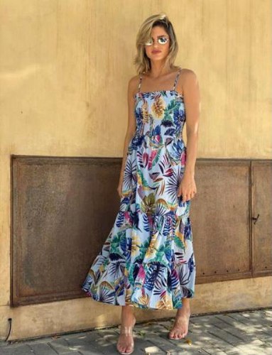 שמלה סטרפלס ציפקה ALMHA