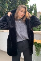 מעיל פלאפי דמוי פרווה