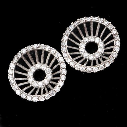 עגילי כסף שיבוץ זרקונים A8086