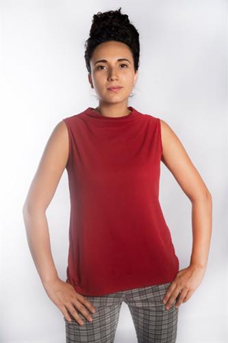 חולצה חצי גולף ללא שרוול ריב קופרו