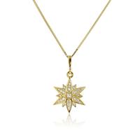 שרשרת יהלומים כוכב תליון כוכב משובץ יהלומים בזהב 14 קרט