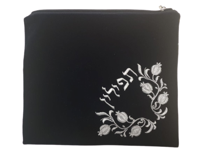 שקית תפילין קטיפה כחול כהה