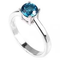 טבעת מכסף משובצת אבן טופז כחולה RG5720 | תכשיטי כסף 925 | טבעות כסף
