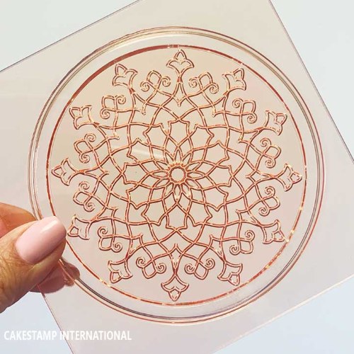 תבנית טופר מנדלה| מנדלה במסגרת עגולה| קישוט טופר לעוגה| בסיס טקסטורה| חדש מאתי דבש