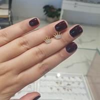 עגילי זהב כתר עם זרקונים