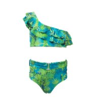 ביקיני כתף אחת דקלים ירוק VIEW - מידות 2-16 שנים