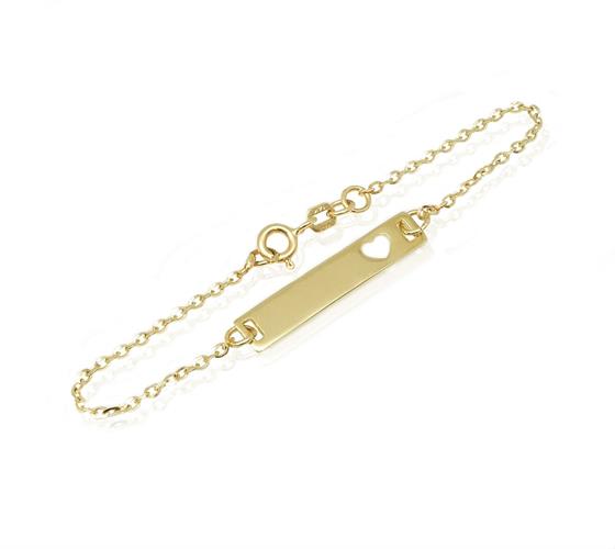 צמיד חריטה לילדה או נערה מזהב 14 קרט