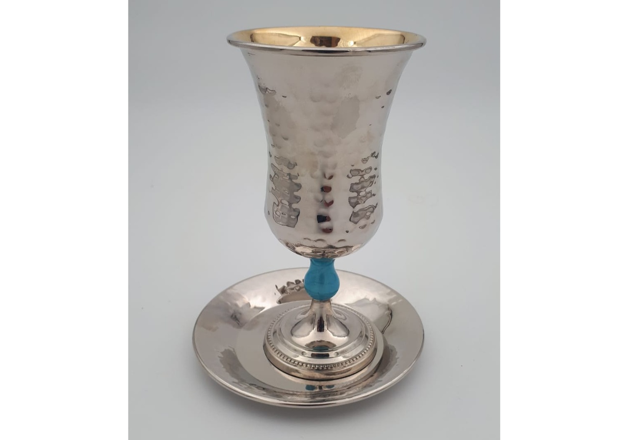 גביע קידוש + צלחת תואמת