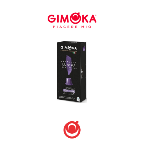 10 קפסולות ג'ימוקה לונגו | חוזק 6 | Gimoka Lungo Espresso Italiano