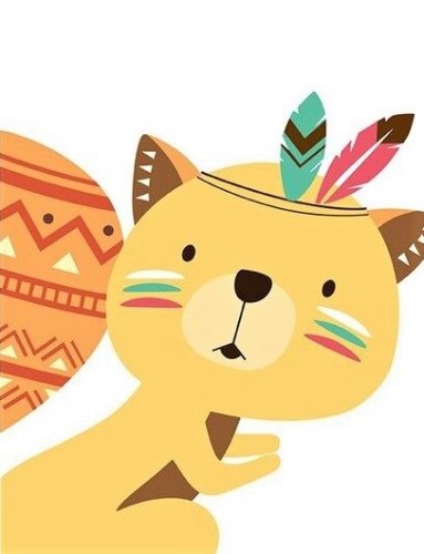 צביעה לפי מספרים לילדים - סנאי 20X20