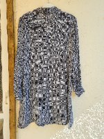 חולצת שיפון ארוכה שחור לבן M/L