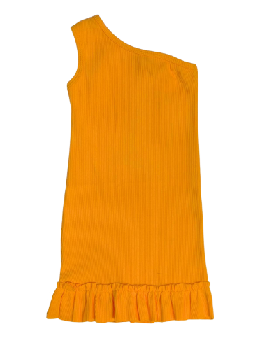 שמלת ריב כתף אחת כתום 2-16