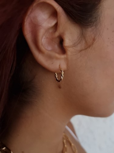 עגילי חישוק זהב בל