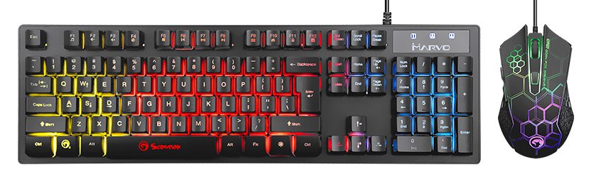 סט מקלדת ועכבר גיימינג חוטיים Marvo KM409