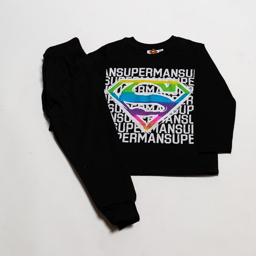 חליפת בנים סופרמן שחורה