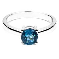 טבעת מכסף משובצת אבן טופז כחולה RG5720 | תכשיטי כסף 925 | טבעות כסף