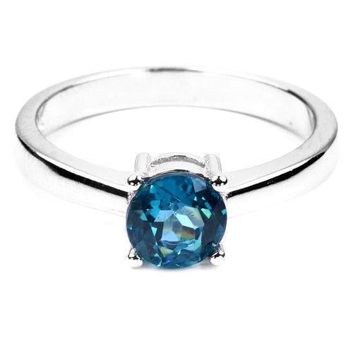 טבעת מכסף משובצת אבן טופז כחולה RG5720 | תכשיטי כסף 925 | טבעות כסף