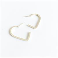 עגילי לב חדש כסף גדולים