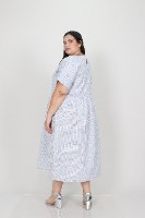 שמלת בריטני תכלת משובץ