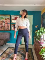 חולצת קרופ כותנה לבנה מידה S/M