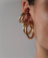 עגילי חישוק עבה זהב 14K M