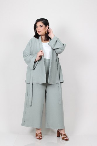 עליונית קימונו פולה ירוק