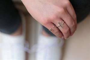 טבעת פסים כסף