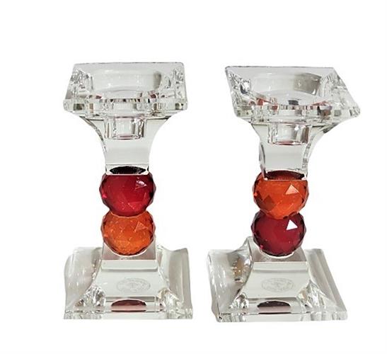 זוג פמוטי קריסטל מעוצבים 17 ס"מ