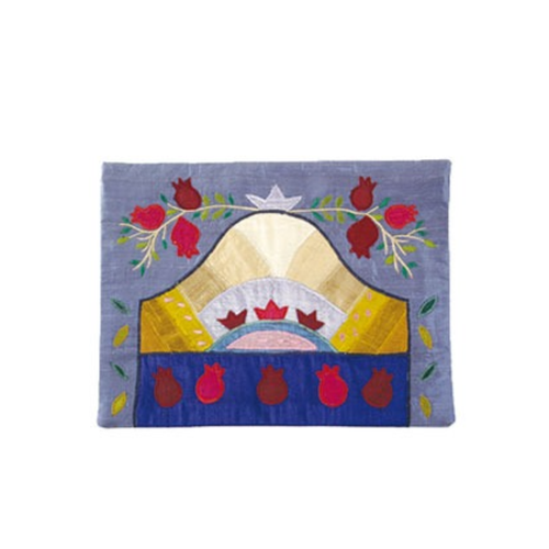 כיסוי תפילין אפליקציה - רימונים - כחול