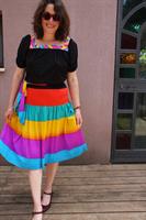 שמלת משי אדומה פלאית מידה L