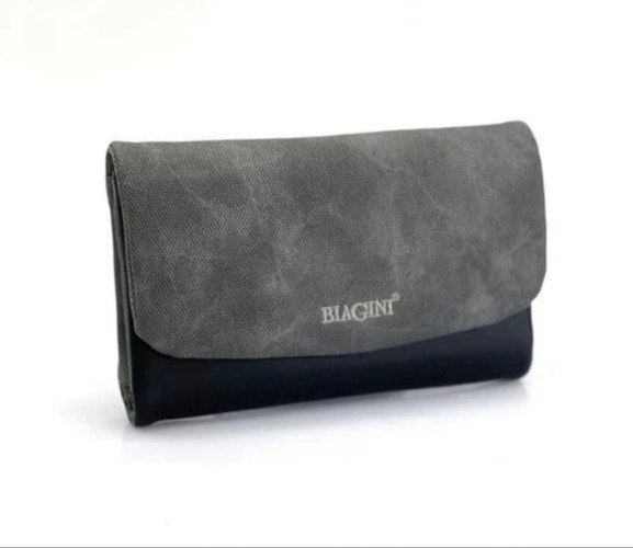 ארנק דמוי עור גדול שחור+אפור 4054