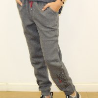 מכנס פוטר הדפס רגל 38 אפור כהה