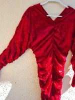 שמלת קטיפה מיני אדומה XS/S